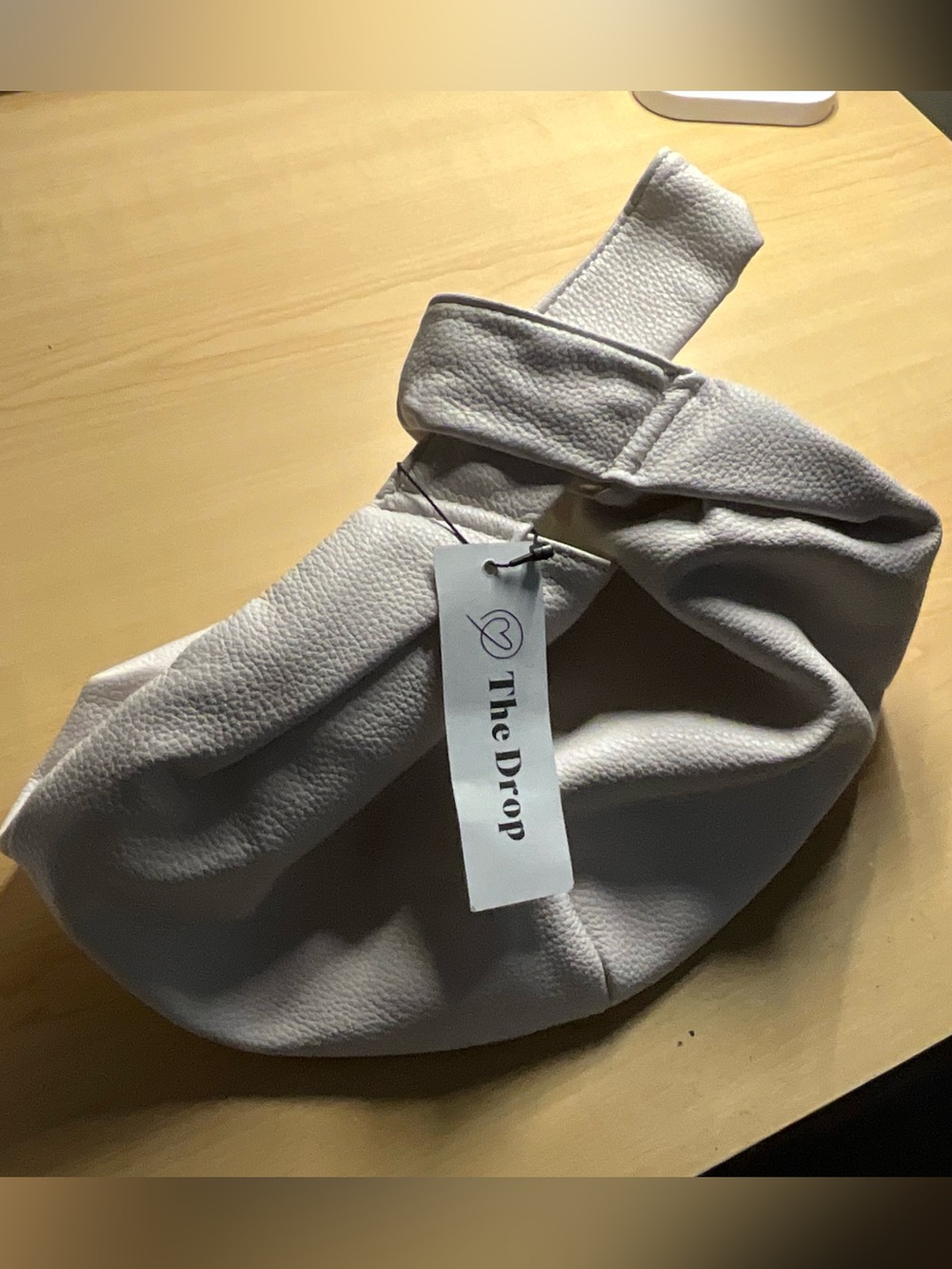 Women's Soft Pebbled Ivory Drop Bag